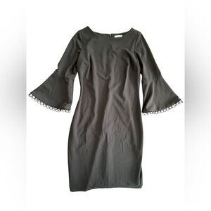 Calvin Klein Black Bell Sleeve Midi Dress